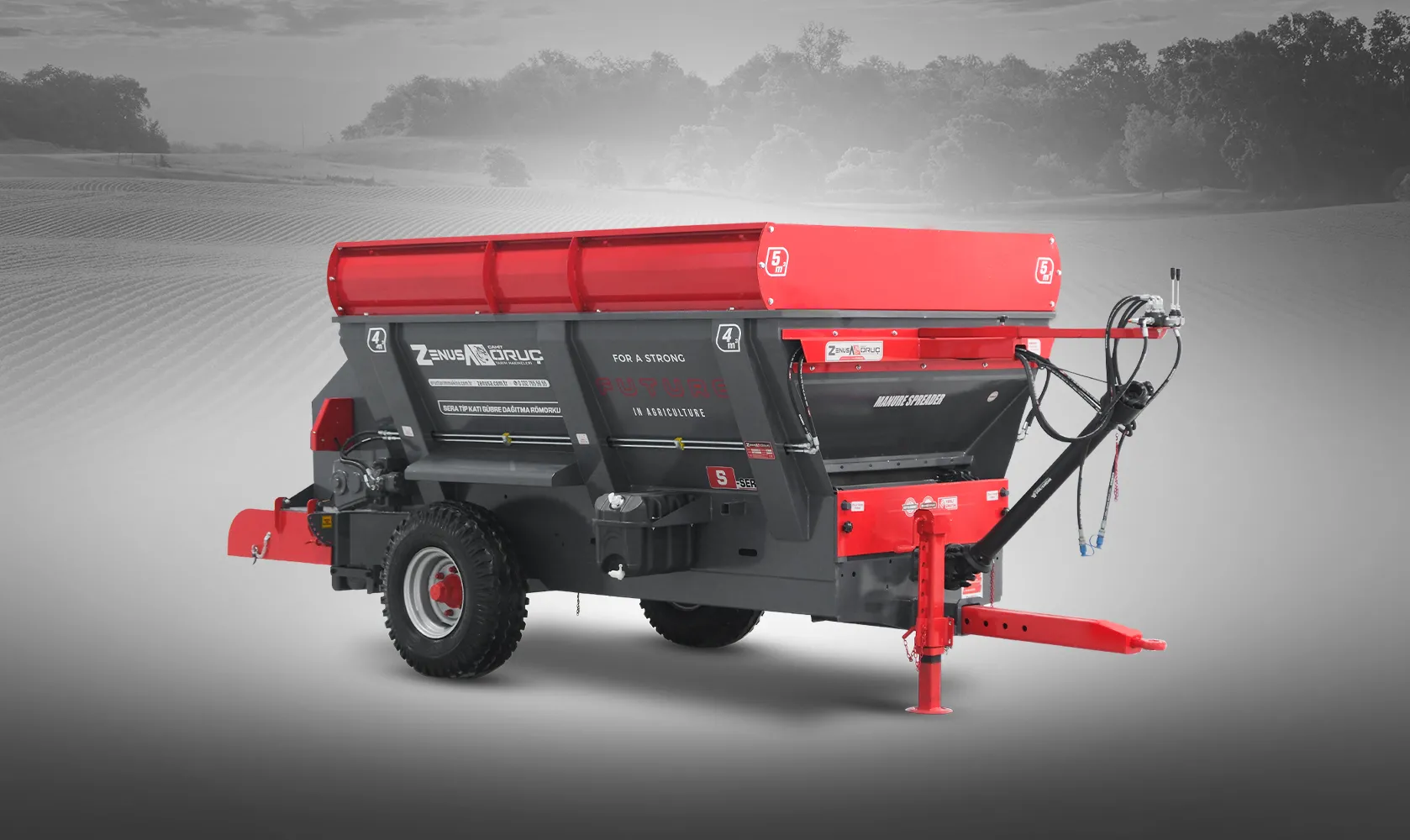 Sera Tip Katı Gübre Dağıtma Römorku