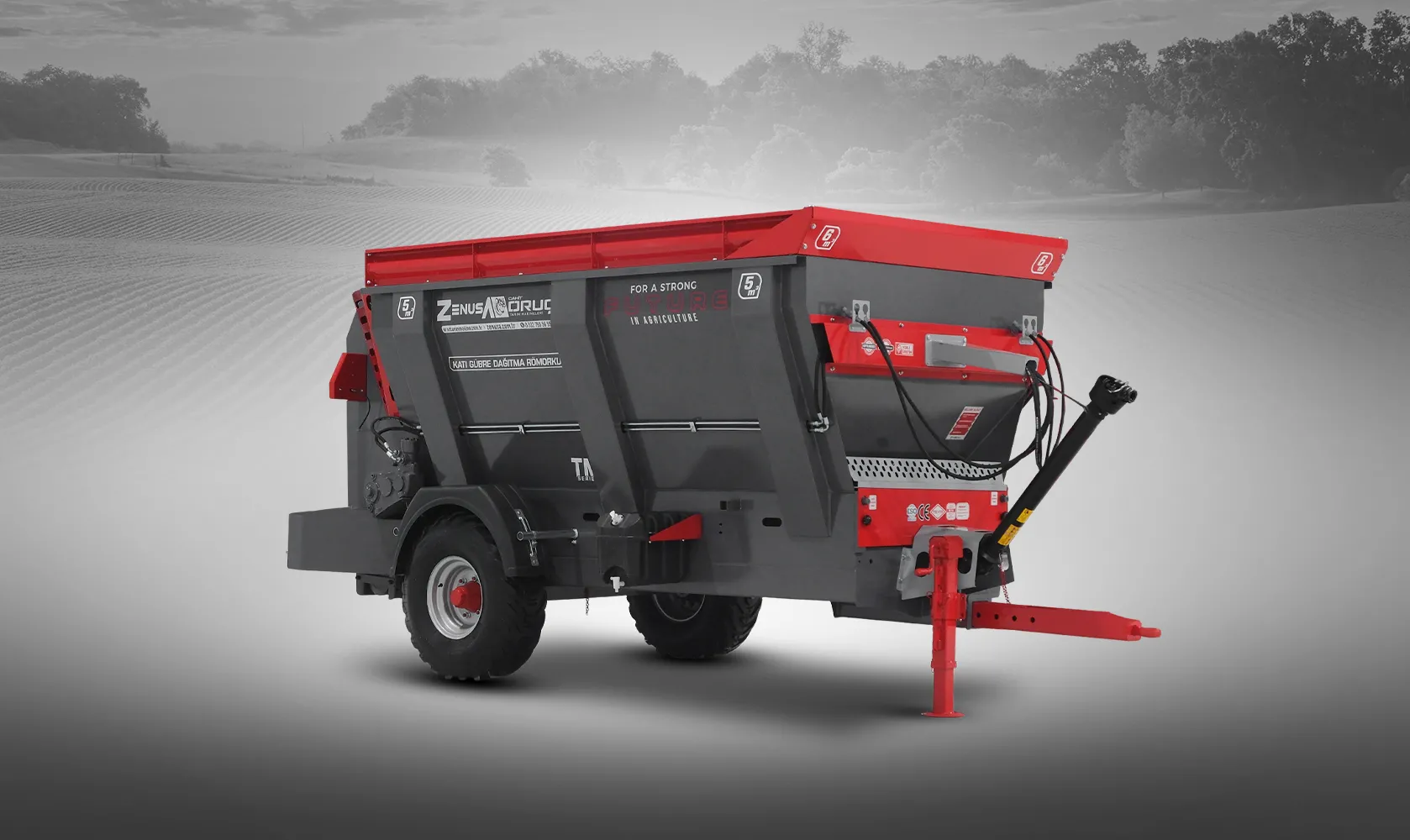 Tek Dingil Tarla Tip Katı Gübre Dağıtma Römorku