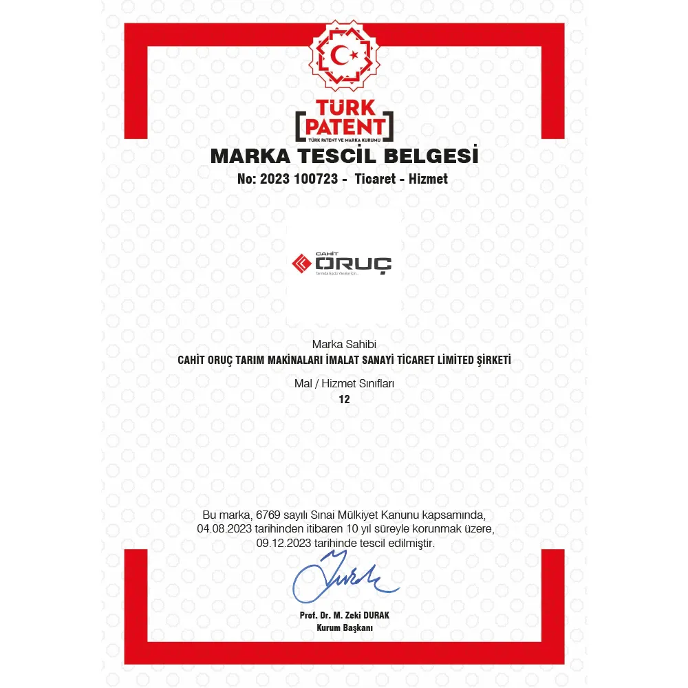 Cahit Oruç Marka Tescili